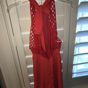 Beautiful bright pink backless dress!